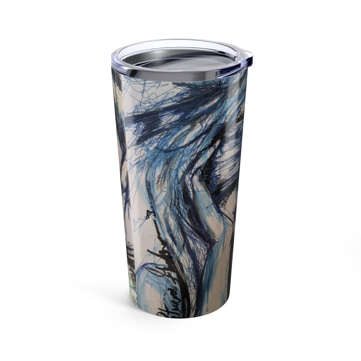 Artistic 20oz Tumbler with Unique Abstract Designs, Perfect for Coffee Lovers, Inspirational Gift for Her, Travel Mug, Customizable Design