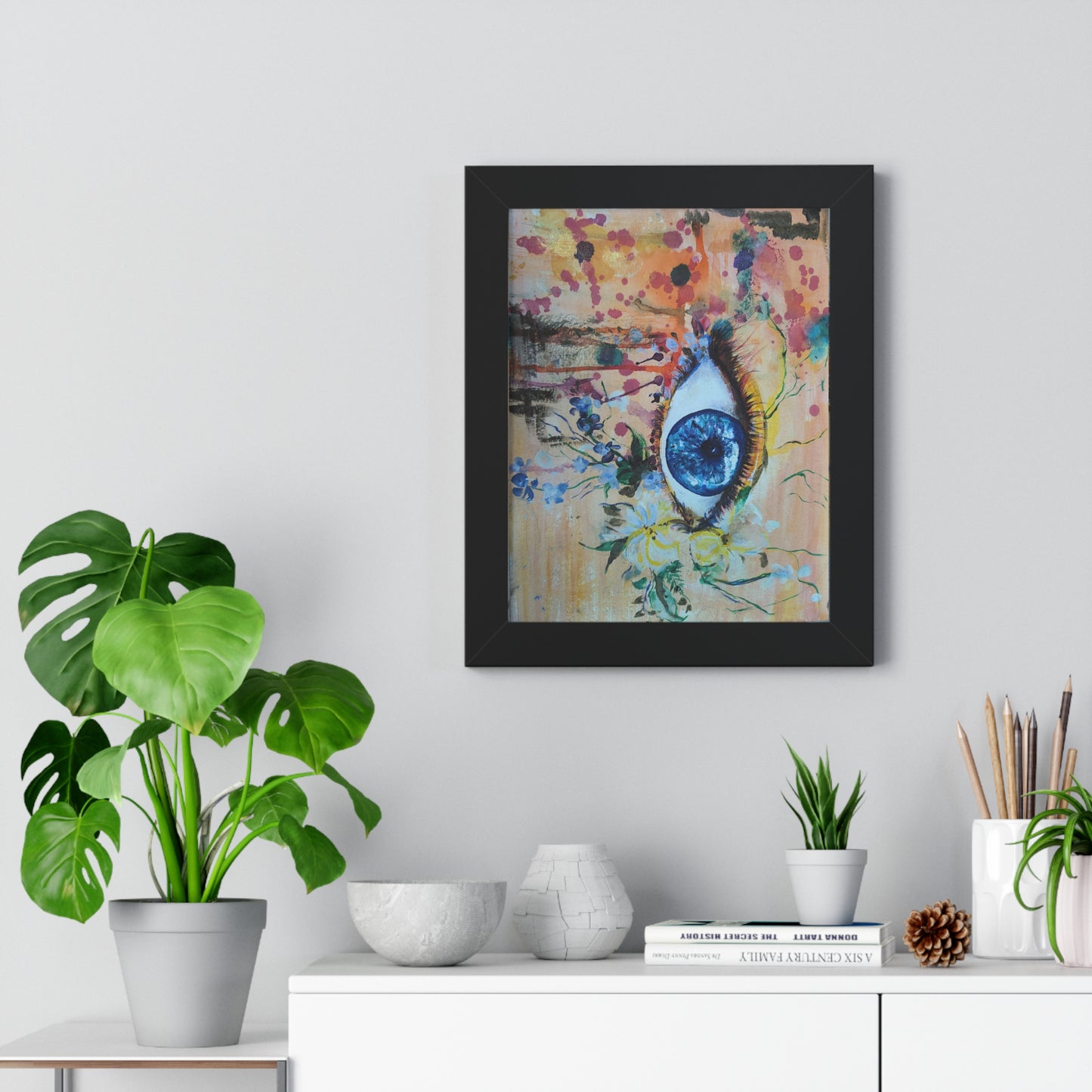 Artistic Framed Vertical Poster, Modern Wall Art, Eye Artwork, Home Decor, Unique Gift, Stylish Statement Piece