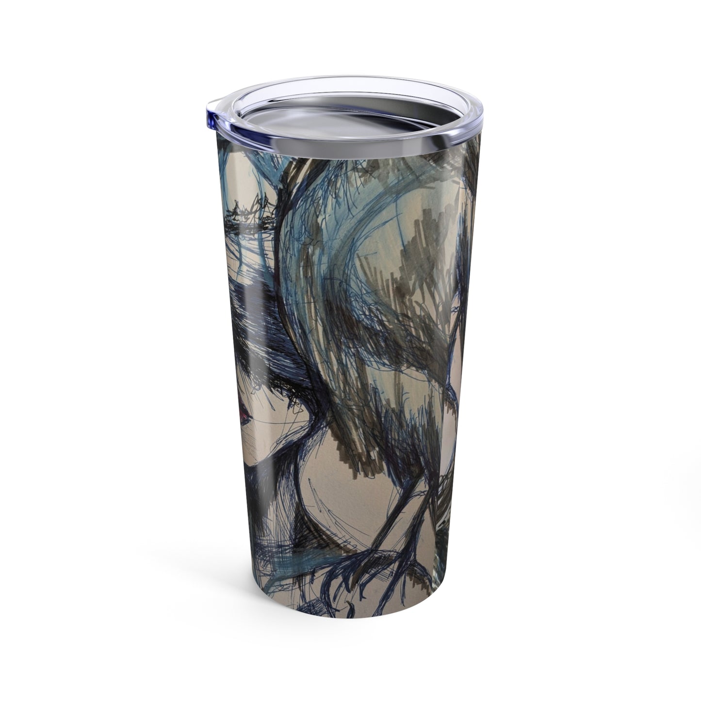 Artistic 20oz Tumbler with Unique Abstract Designs, Perfect for Coffee Lovers, Inspirational Gift for Her, Travel Mug, Customizable Design