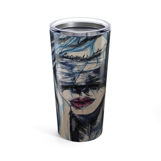 Artistic 20oz Tumbler with Unique Abstract Designs, Perfect for Coffee Lovers, Inspirational Gift for Her, Travel Mug, Customizable Design