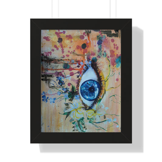 Artistic Framed Vertical Poster, Modern Wall Art, Eye Artwork, Home Decor, Unique Gift, Stylish Statement Piece