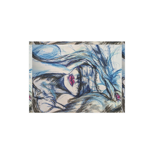 Artistic Unframed Prints - Unique Wall Decor, Gift for Art Lovers, Home Office Decoration, Contemporary Art Display, Blue and Pink Abstract